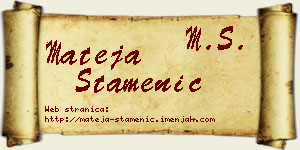 Mateja Stamenić vizit kartica